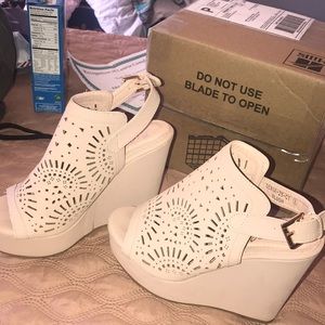 wedge heels light rose